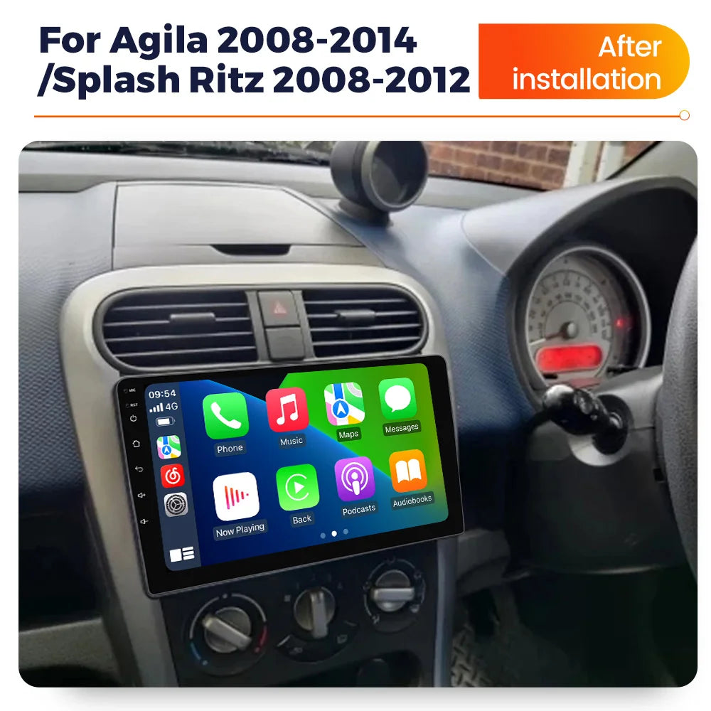 For OPEL Agila SUZUKI Splash Ritz 2008-2014 Android 14 Car Radio Multimedia Video Player A