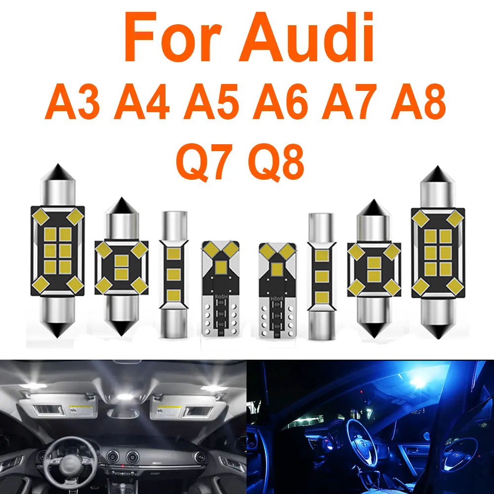 LED Interior Light Kit for Audi A3 S3 8L 8P 8V A4 S4 B5 B6 B7 B8 A5 S5 A6 S6 C5 C6 C7 A7 S7 A8 S8 D3 Q5 SQ5 Q7 4L - C...