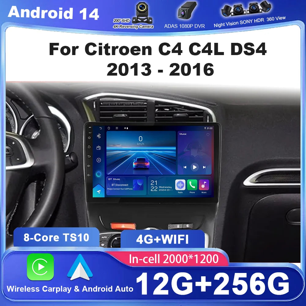Android Car Radio Stereo For Citroen C4 C4L DS4 2013 2014 2015 2016 Auto Multimidia Player