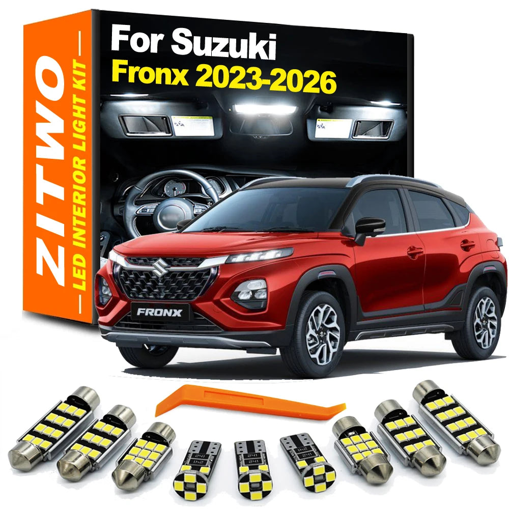 ZITWO 10Pcs Canbus No Error LED Bulb Interior Dome Map Reading Trunk License Plate Light For Suzuki Fronx 2023 2024 2025 2026