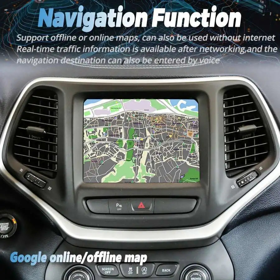 Carplay Screen Navi 8.4inch Car Radio Stereo for Jeep Cherokee 2014-2021 Android 15 Multim