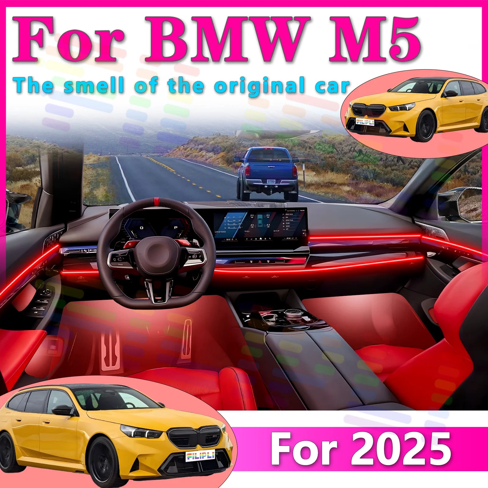 RGB - Ambient Light - for BMW G90 M5 - App Control - Car Interior Lighting | AUTOKITSHOP