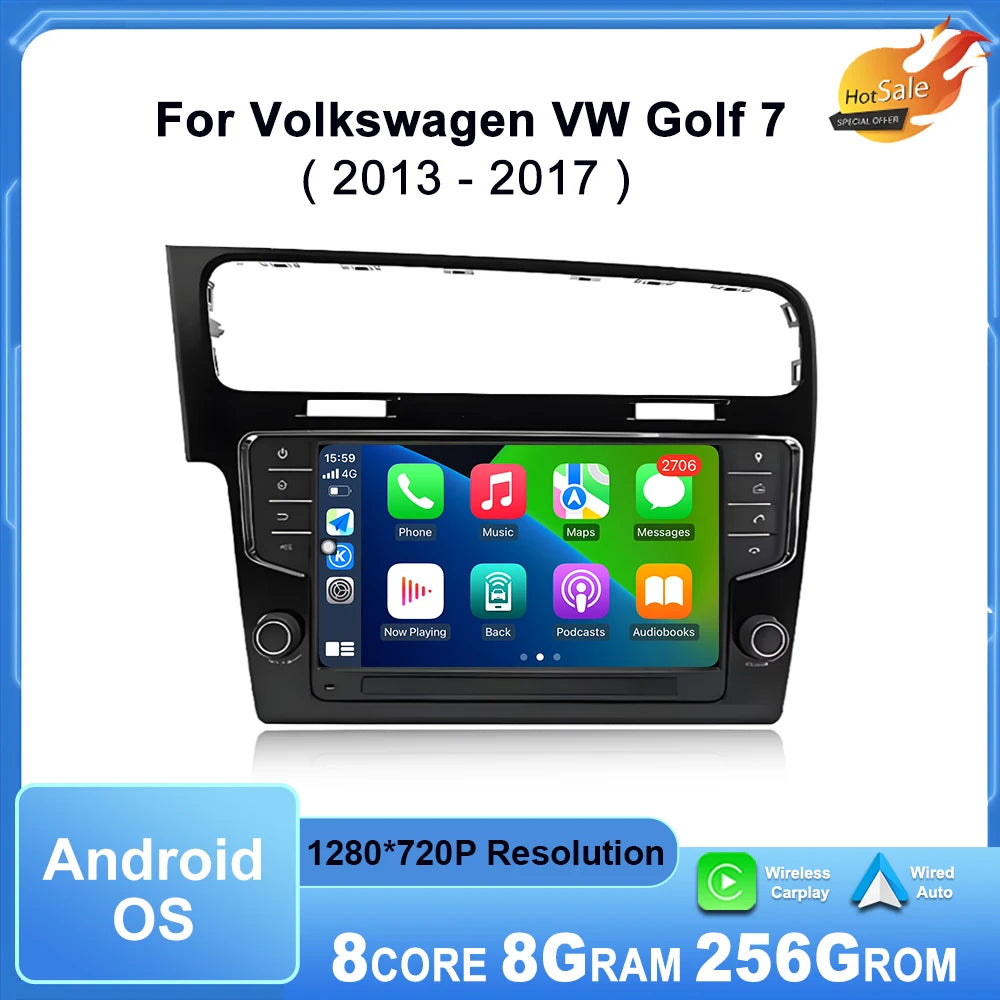 9 '' Car Radio for Volkswagen VW Golf 7 2013 - 2017 Multimedia Player Android Auto Wireles