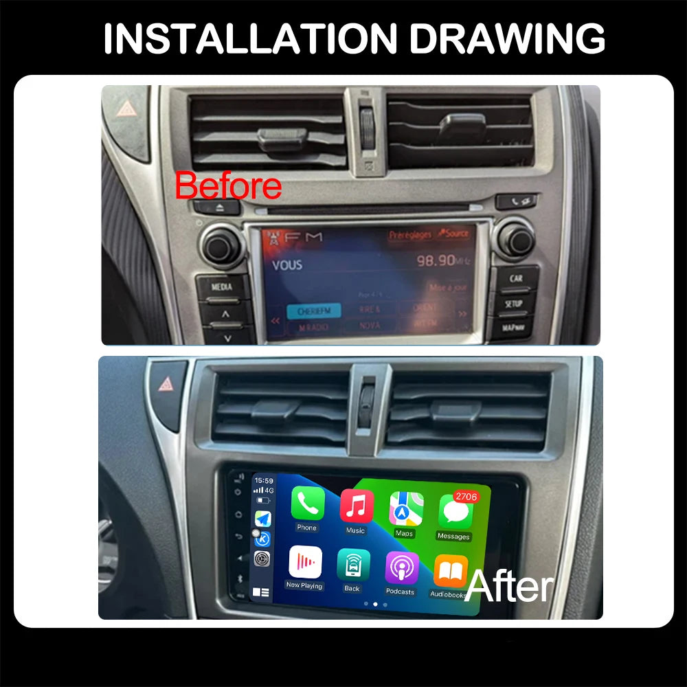 Android Auto Carplay For Toyota Verso-S Ractis Subaru Trezia Car Radio GPS Navigation Mult