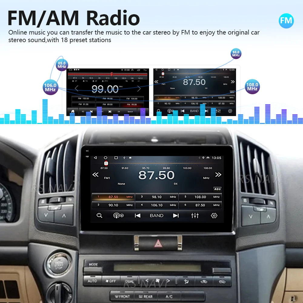 Android 16 Carplay Auto Qualcomm 2K QLED Screen Car Radio Player For Toyota Land Cruiser 1