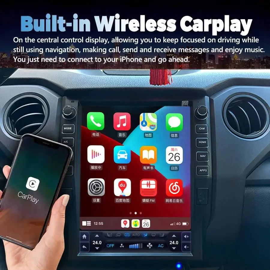 13inch Android Screen Car Radio For Toyota Tundra 2014-2021 GPS Carplay Car Multimedia Vid | AUTOKITSHOP