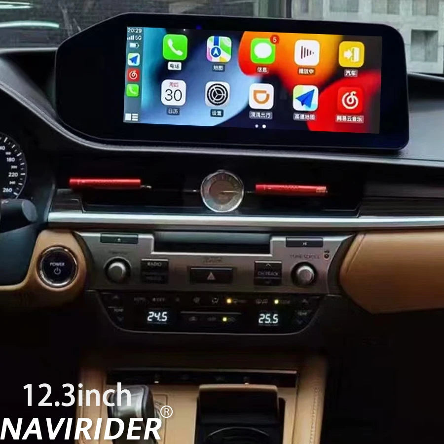 BT Car Radio Built-in360 Gps Navi Stereo 12.3inch Qled Screen For Lexus ES ES300 ES250 ES3