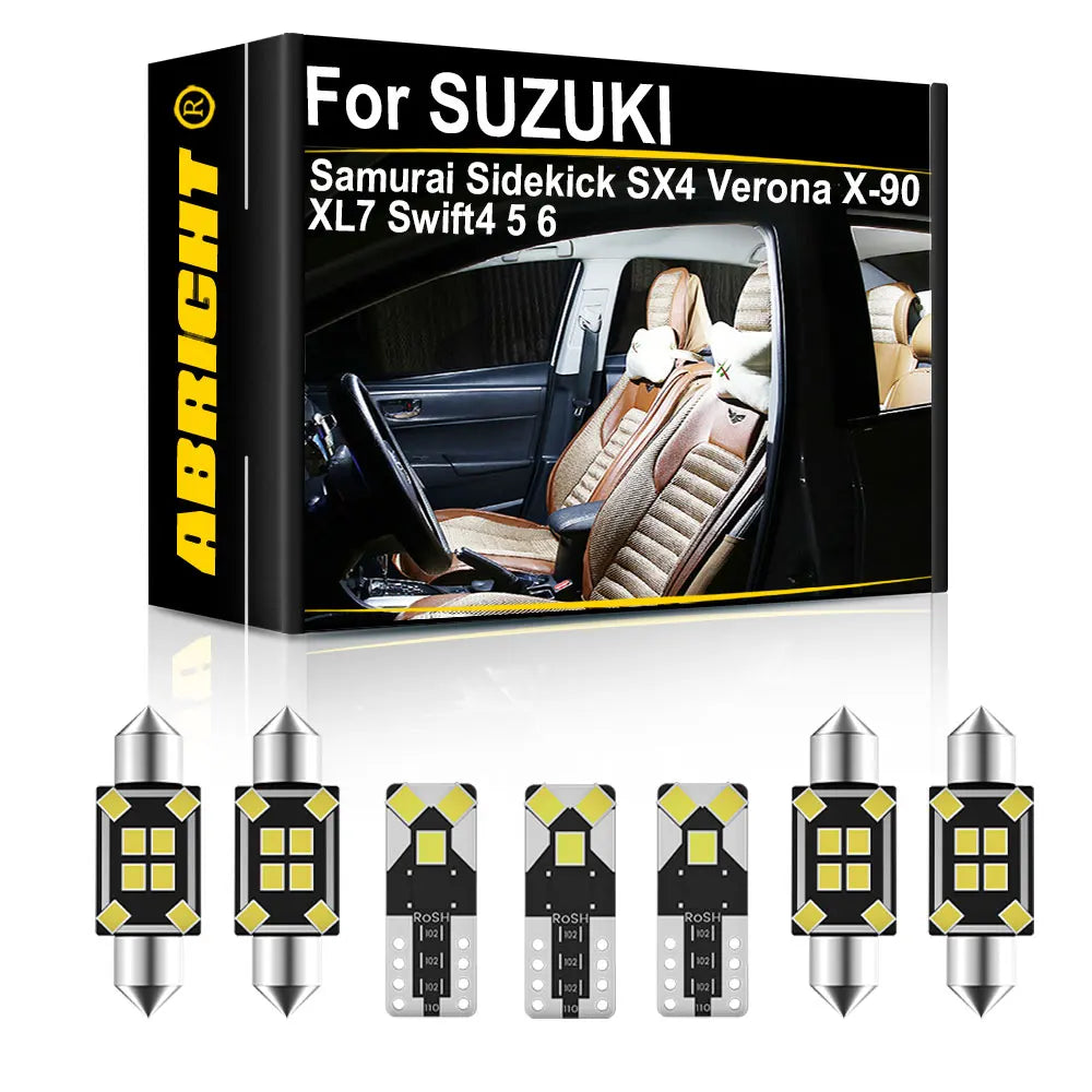 ABRIGHT Car Interior LED Lights Canbus For SUZUKI Samurai Sidekick SX4 Verona X-90 XL7 Swi