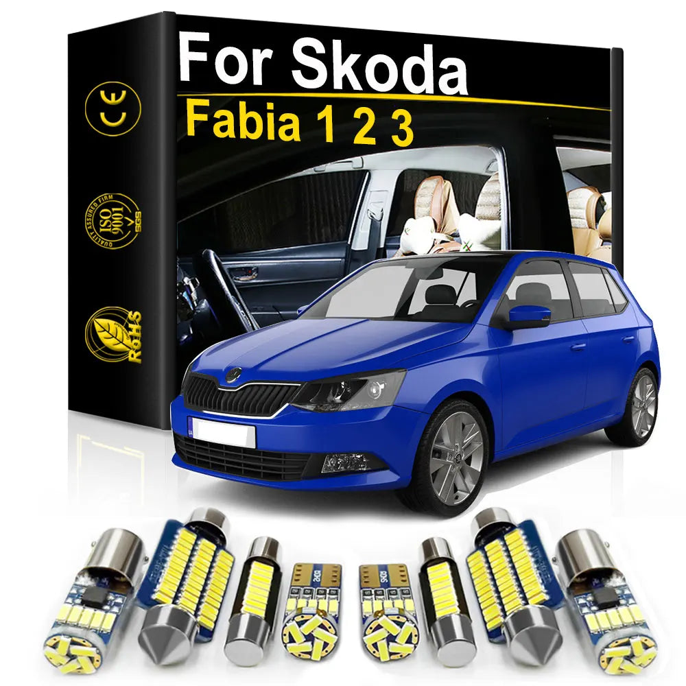 LED Interior Light Kit for Skoda Fabia MK2 MK3 MK1 3 2 1 Combi - Canbus Error-Free Bulbs | AUTOKITSHOP