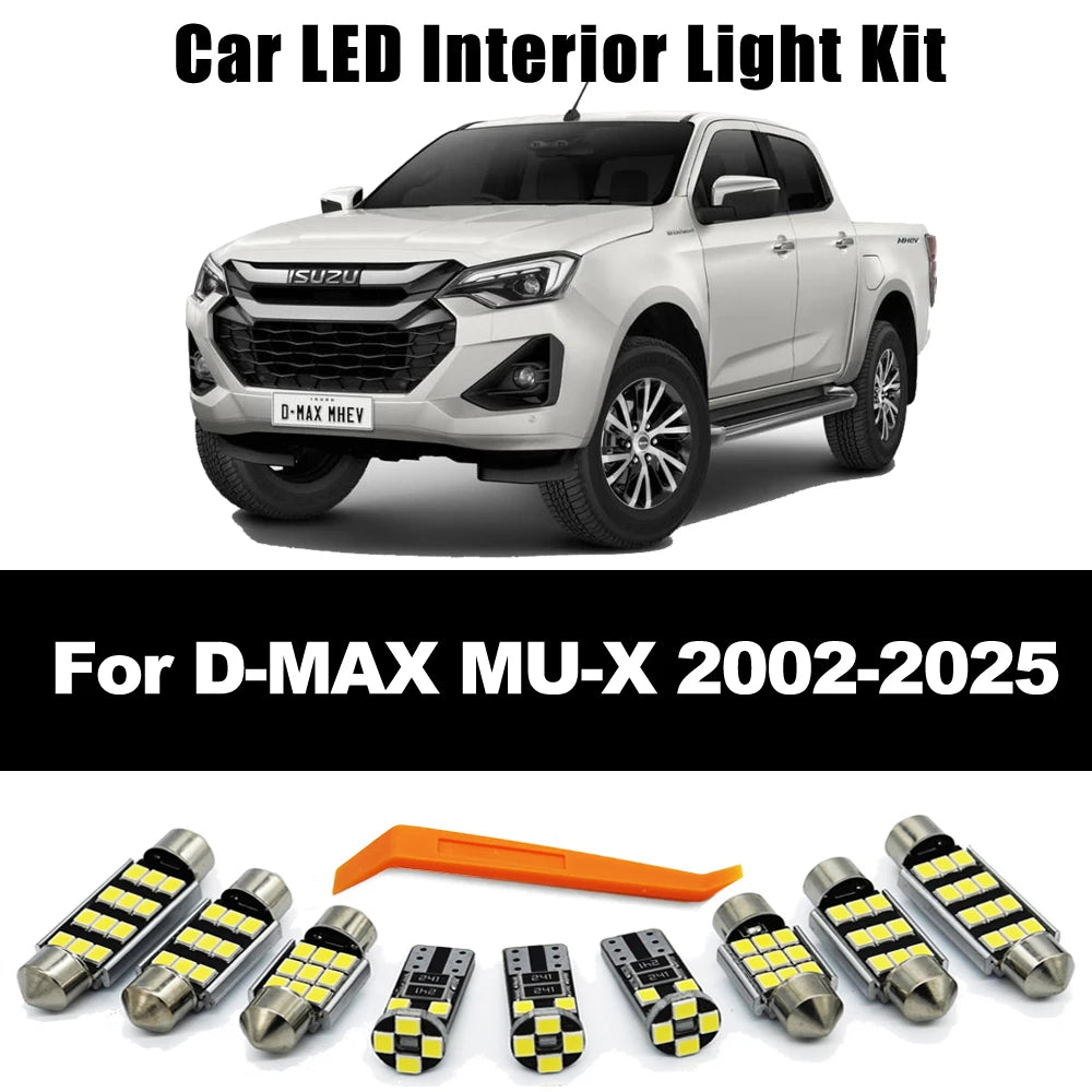 Canbus LED Bulb Interior License Plate Light Kit For Isuzu D-MAX Dmax MU-X Mux 2002-2017 2018 2019 2020 2021 2022 2023 2024 2025