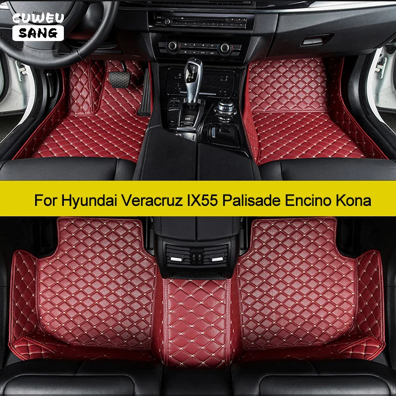 CUWEUSANG Custom Car Floor Mats For Hyundai Veracruz IX55 Palisade Encino Kona Auto Carpet | AUTOKITSHOP