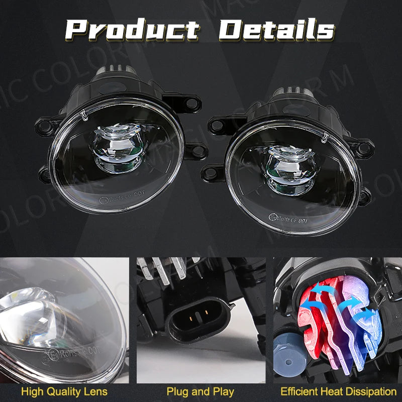 For Toyota Fog Lamps LED Fit Corolla RAV4 Camry Yaris Prius CHR Hilux Lexus Car Headlight  | AUTOKITSHOP