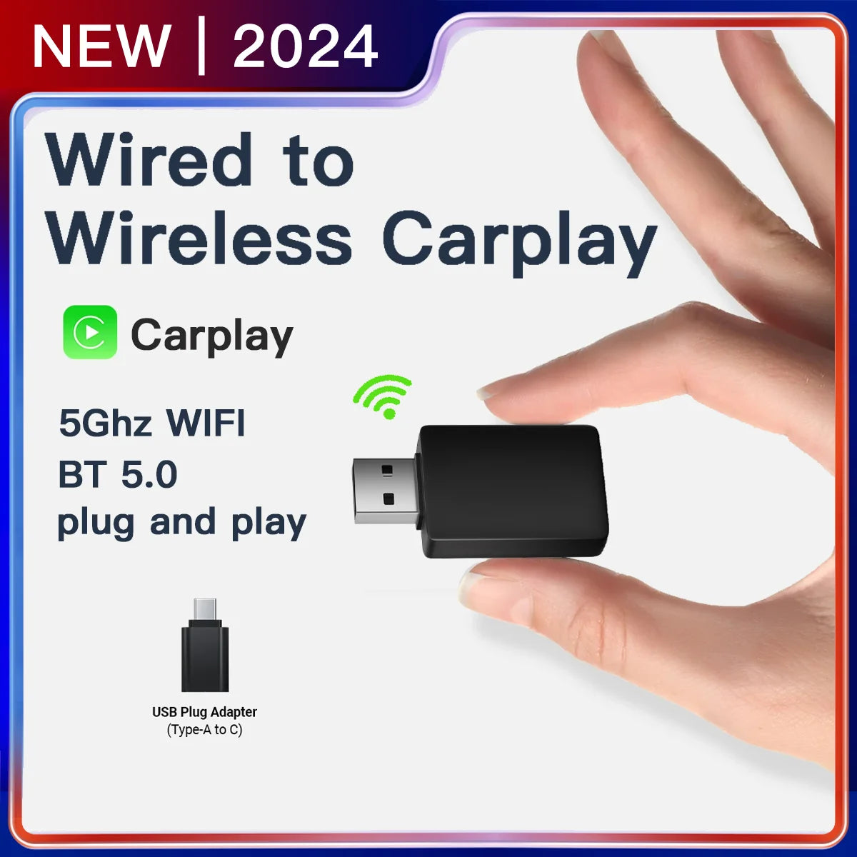 2024 Mini CarPlay Wireless Adapter Smart box CarPlay Dongle Bluetooth WiFi Fast Connect Pl