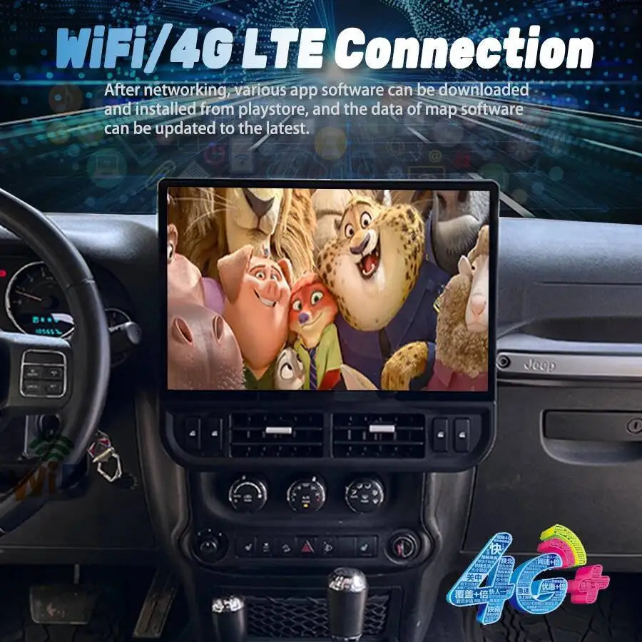 For Jeep Wrangler 2011-2017 Wireless Carplay Android Auto Stereo Navigation GPS Multimedia | AUTOKITSHOP