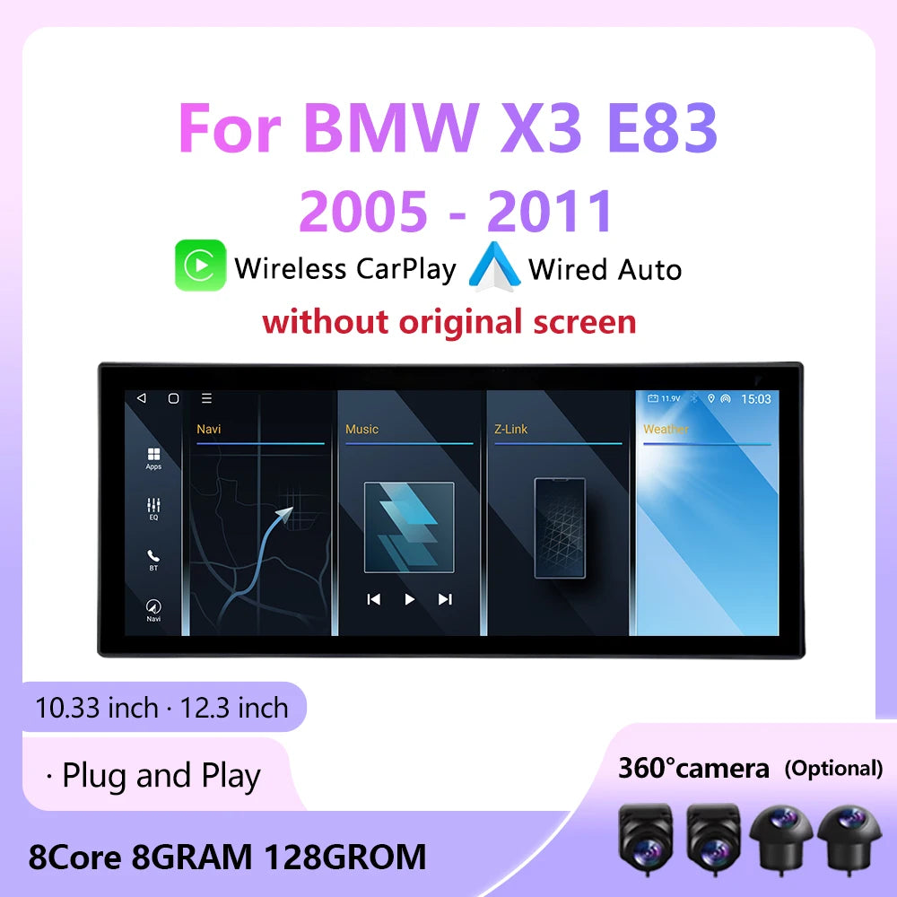 Car Radio Android16 For BMW X3 E83 2005- 2011 Wireless Carplay Multimedia Player Navigatio