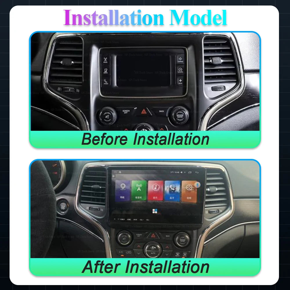 Android 16 For Cherokee Wk2 2014 -2022 Head Unit Stereo 360 Camera Qled Gps Multimedia Pla | AUTOKITSHOP
