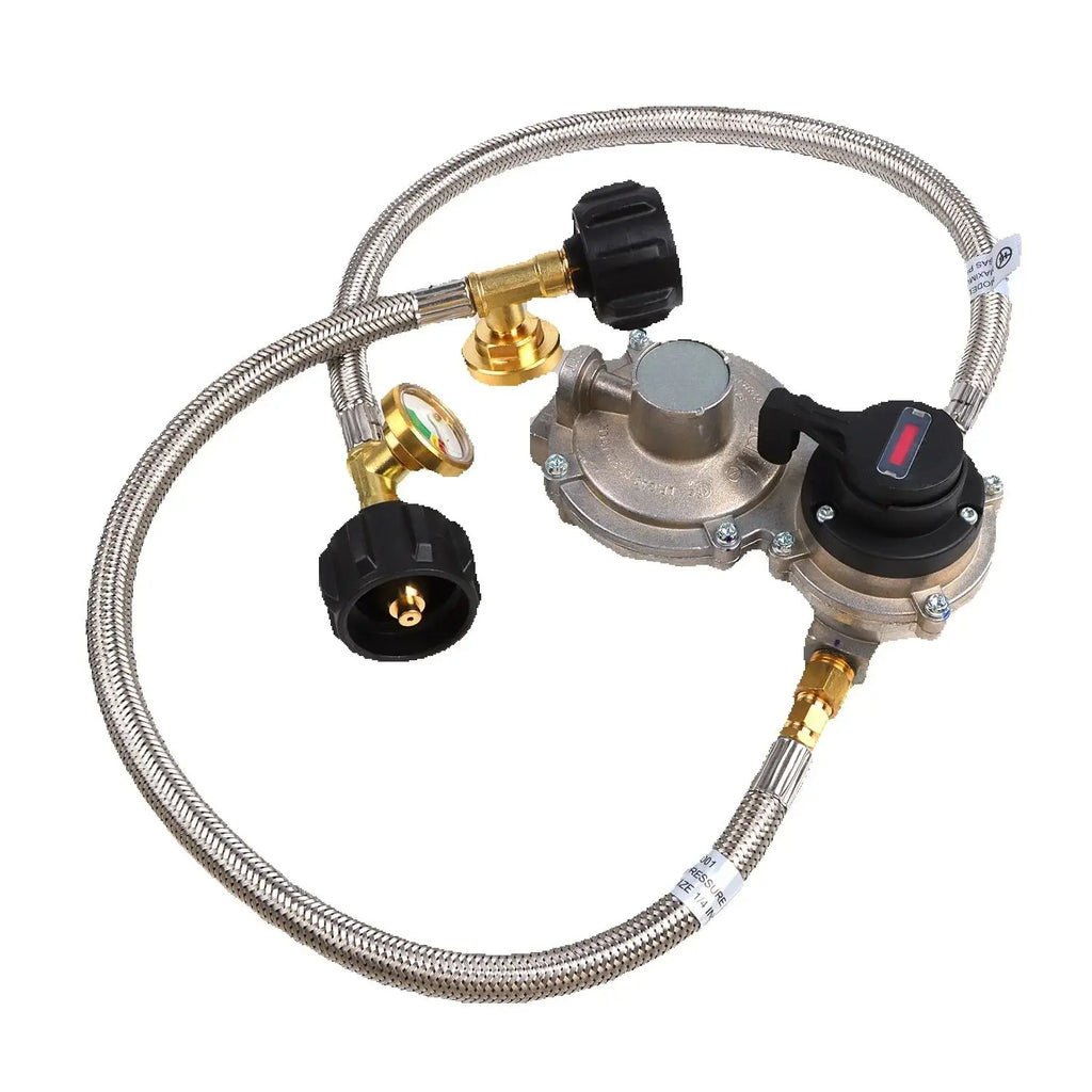 RV Propane Regulator 2 Stage Auto Changeover FOR Trailers Campers 1/4" SAE Inlet 3/8" NPT