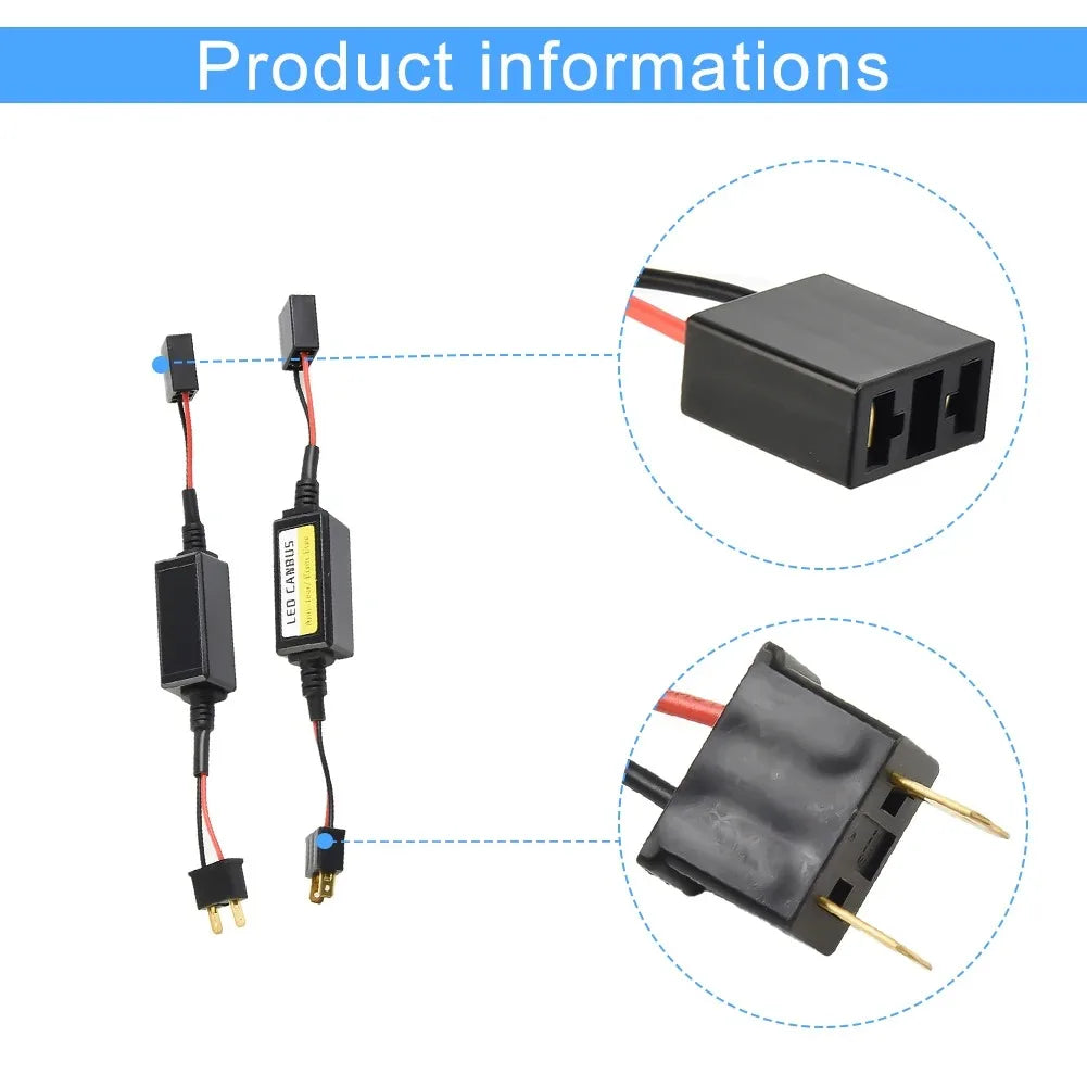 H7 Headlight LED Canbus Decoder 9V-16V Canceller Error Free Resistor Anti Flicker Warning