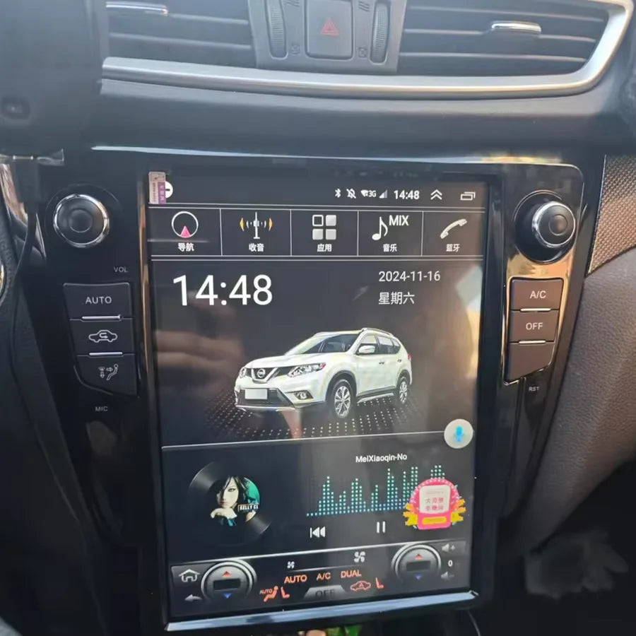 12.1 inch For Nissan X-Trail J11 Qashqai Rouge 2013-2018 CarPLay Android Multimedia GPS Na