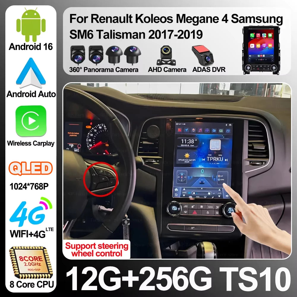 9.7 Inch Android 16 For Renault Koleos Megane 4 Samsung Sm6 Talisman 2017-2019 Carplay Car | AUTOKITSHOP