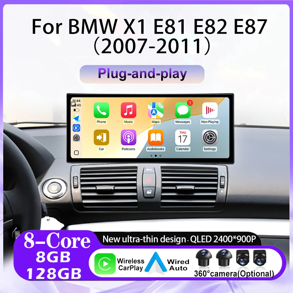 12.3“ Wireless Carplay Android 16 For BMW X1 E81 E82 E87 2007-2011 CCC CIC System Car Radi