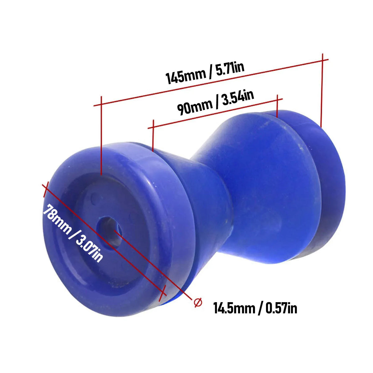 90mm Boat Trailer Bow Roller Shock Absorbing Wearproof Impact Protection PVC Bow Stop Bell Rolle - Automotive LED Light