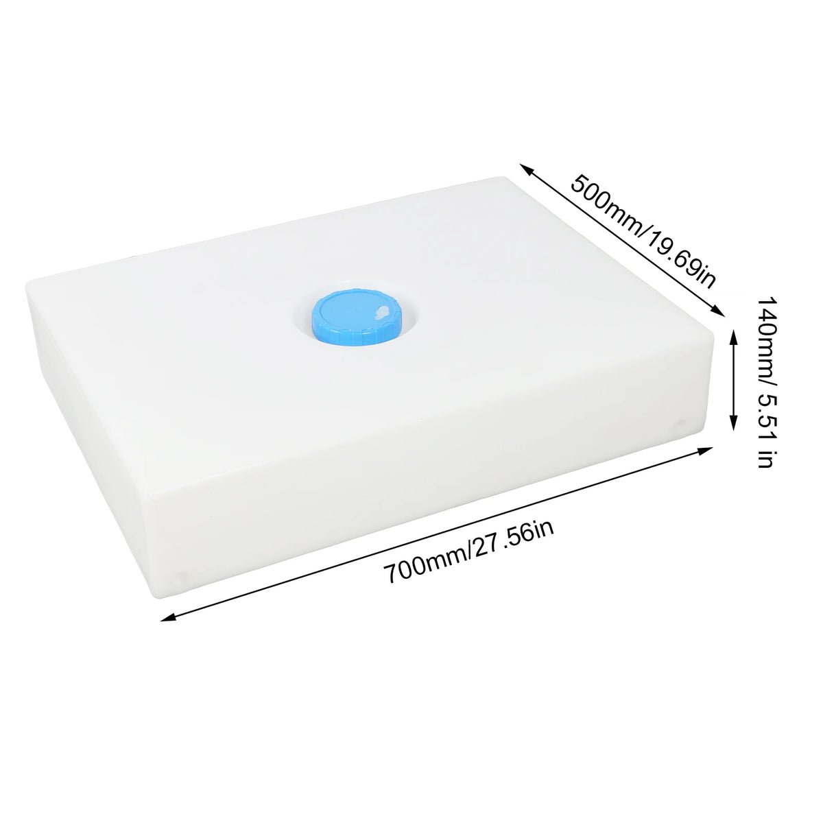12 Gallon RV Water Storage Tank Heat Cold Resistant PE Fresh Water Tank 700×500×140mm/410×210×65 - Automotive LED Light