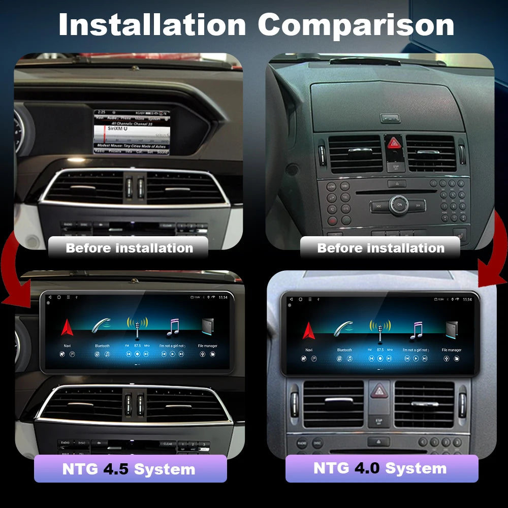 Wireless CarPlay for Mercedes Benz C Class W204 2007-2014 Car Multimedia Player Android Mi