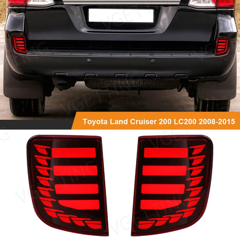 For Toyota Land Cruiser LC200 2008 - 2015 LED Rear Bumper Reflector Warning Brake Light Tu | AUTOKITSHOP