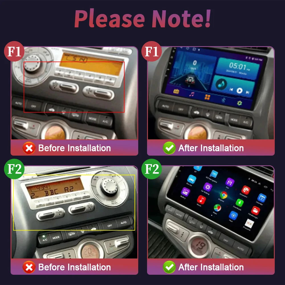Android 14 Car Radio For HONDA FIT JAZZ City 2002-2008 Multimedia Video Player Mirror Conn