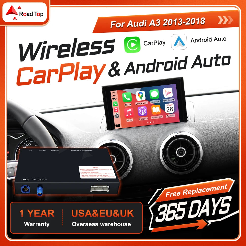 CN Wireless CarPlay Module for Audi A3 2013-2018 with Android Auto interface AirPlay Mirro | AUTOKITSHOP