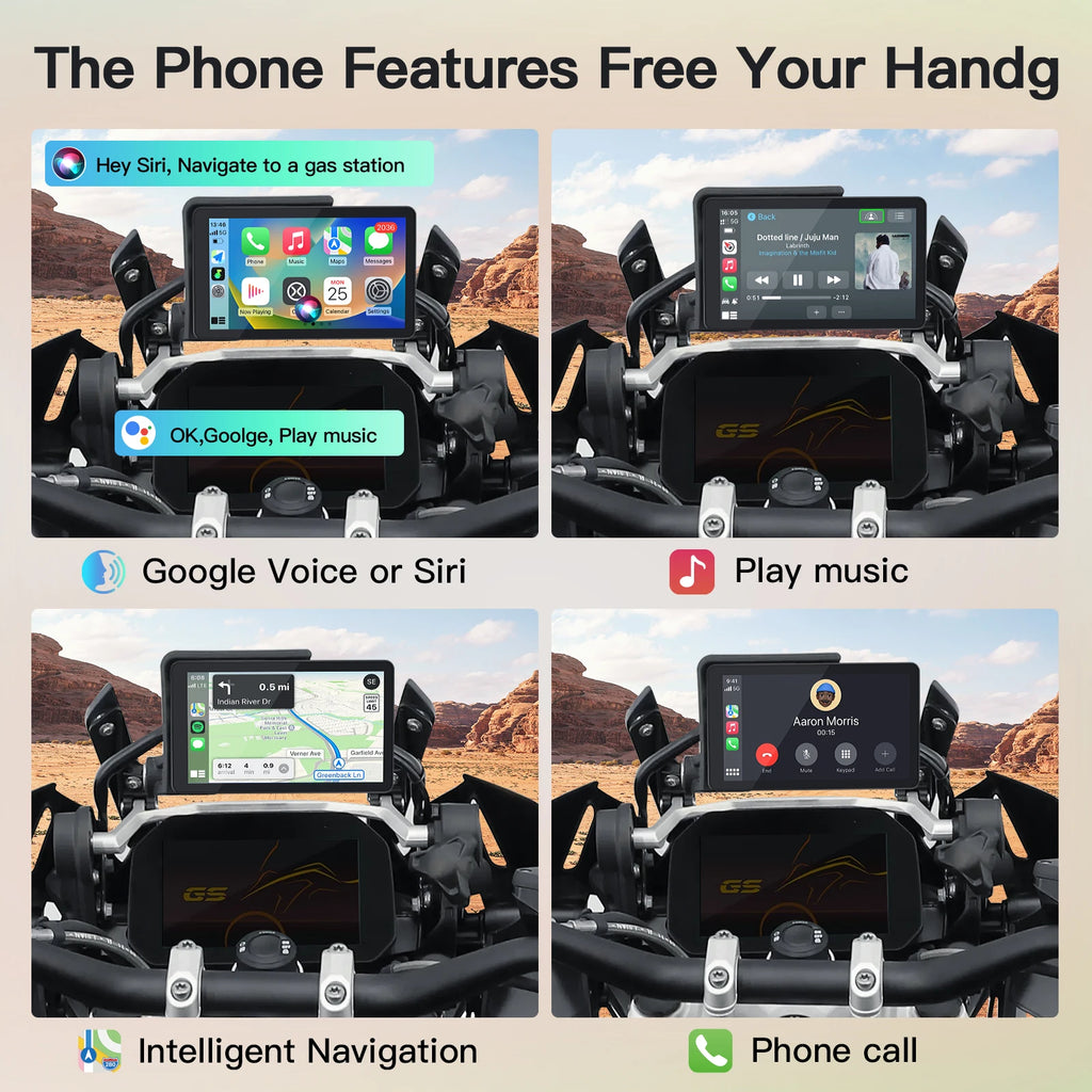 6" Wireless CarPlay Screen For BMW R1200GS R1250GS R1300GS S100XR Motorcycle Android Auto  | AUTOKITSHOP