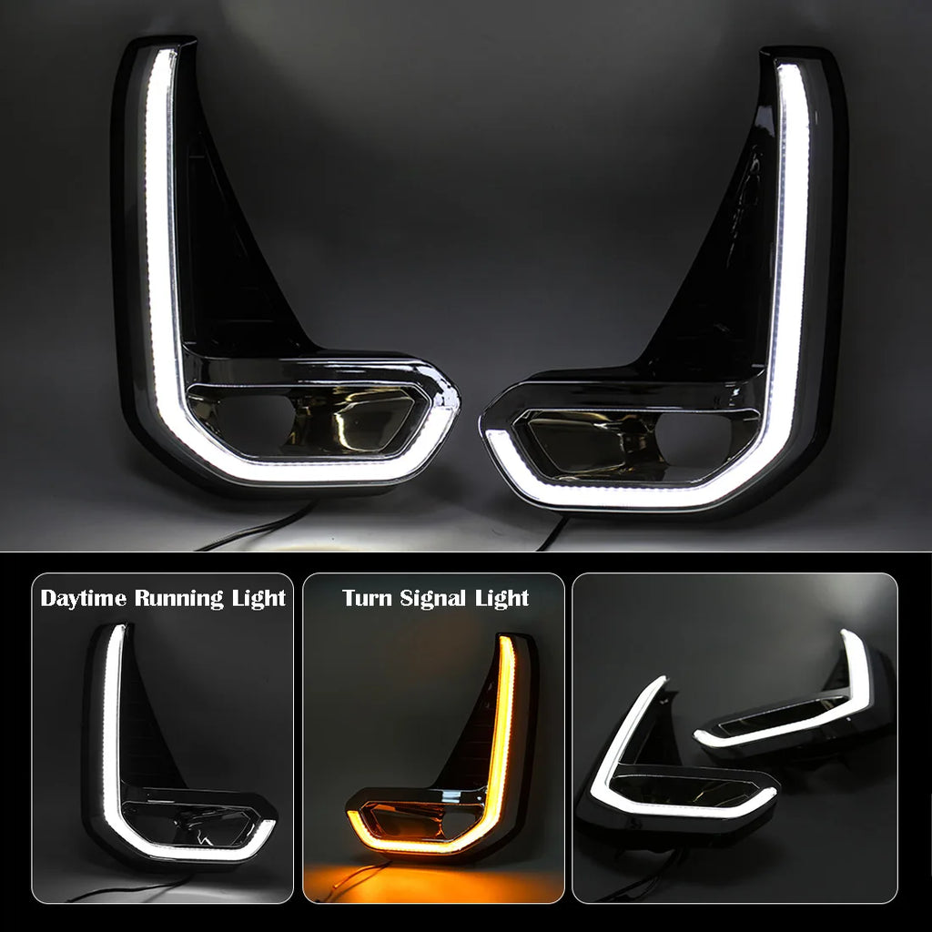 For Toyota Hilux Revo 2020 2021 Led DRL Fog Lamp Daytime Running Light Day Bumper Driving  | AUTOKITSHOP