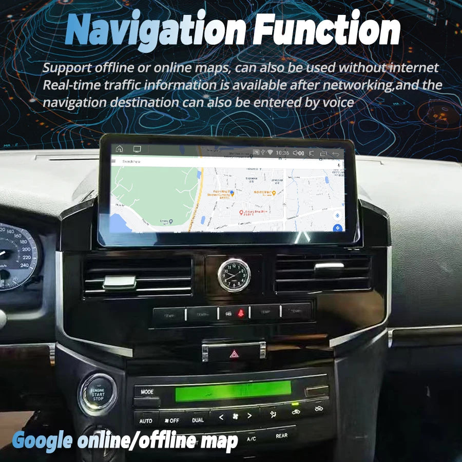 12.3inch Touch Screen Android Car Radio For Toyota Land Cruiser 200 LC200 2008-2015 Stereo