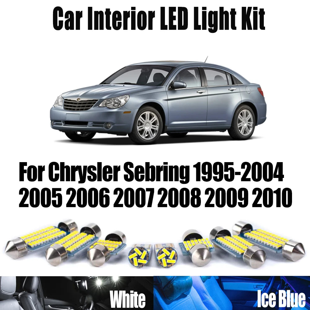 LED Interior Light Kit for Chrysler Sebring 1995- 2008 - Canbus Dome Map Door Trunk Bulbs | AUTOKITSHOP