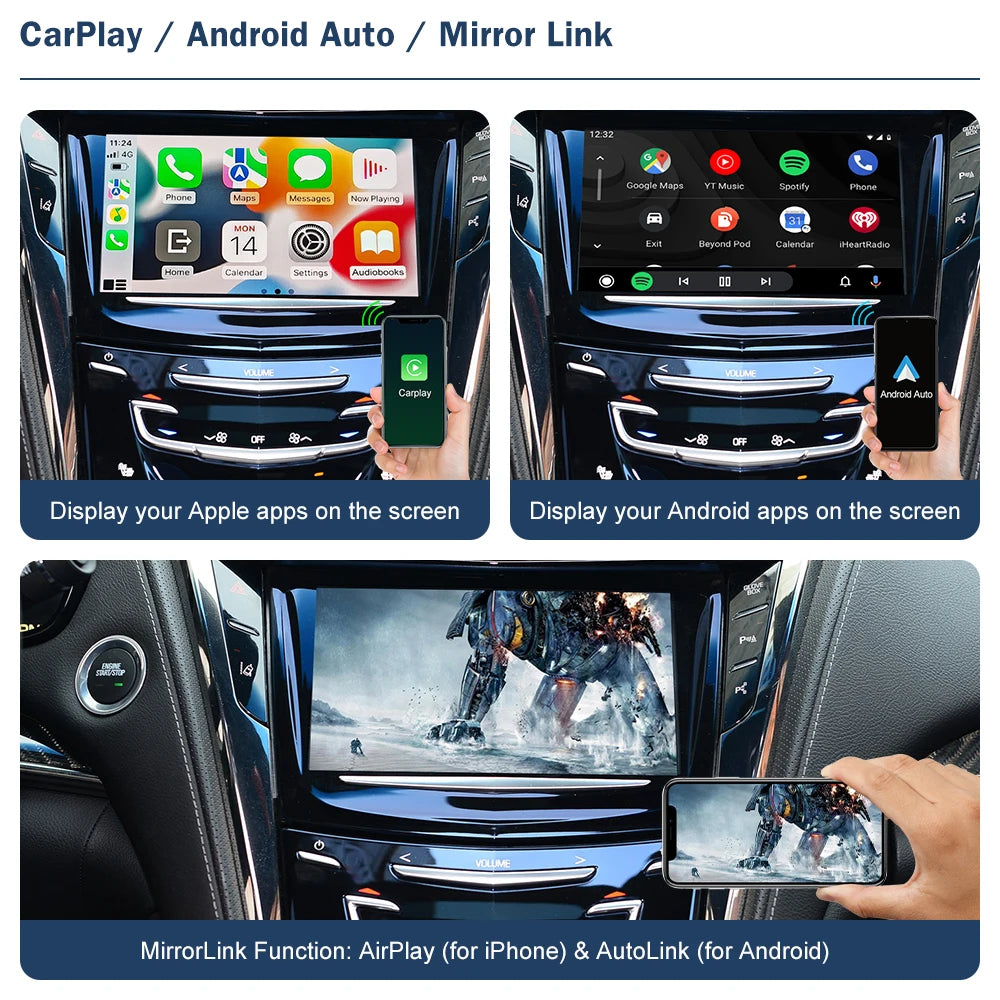 Road Top Wireless CarPlay for Cadillac CTS 2014-2017 Android Auto Interface Mirror Link Ai | AUTOKITSHOP