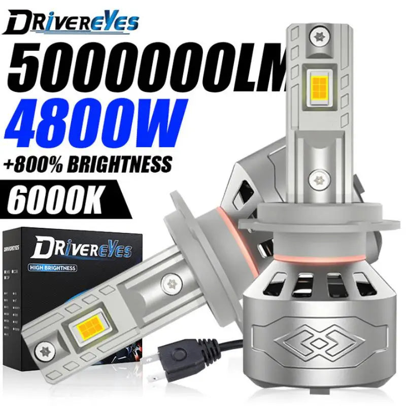 5000000LM 4800W H1 H3 H4 H7 Led Headlights Car Plug&Play High Power H11 H8 H9 HB3 HB4 9005