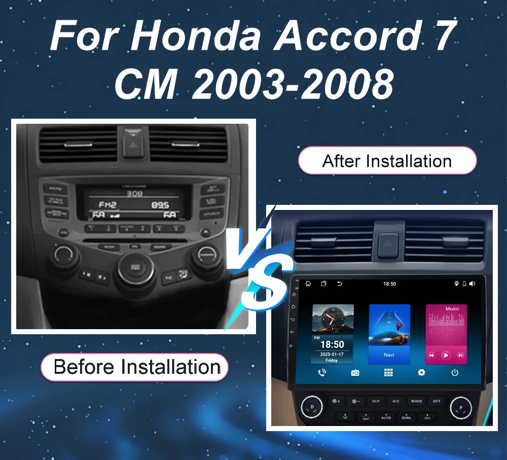 Car Android 16 GPS Navigation For Honda Accord 7 CM 2003-2008 Auto Radio Stereo Multimidia