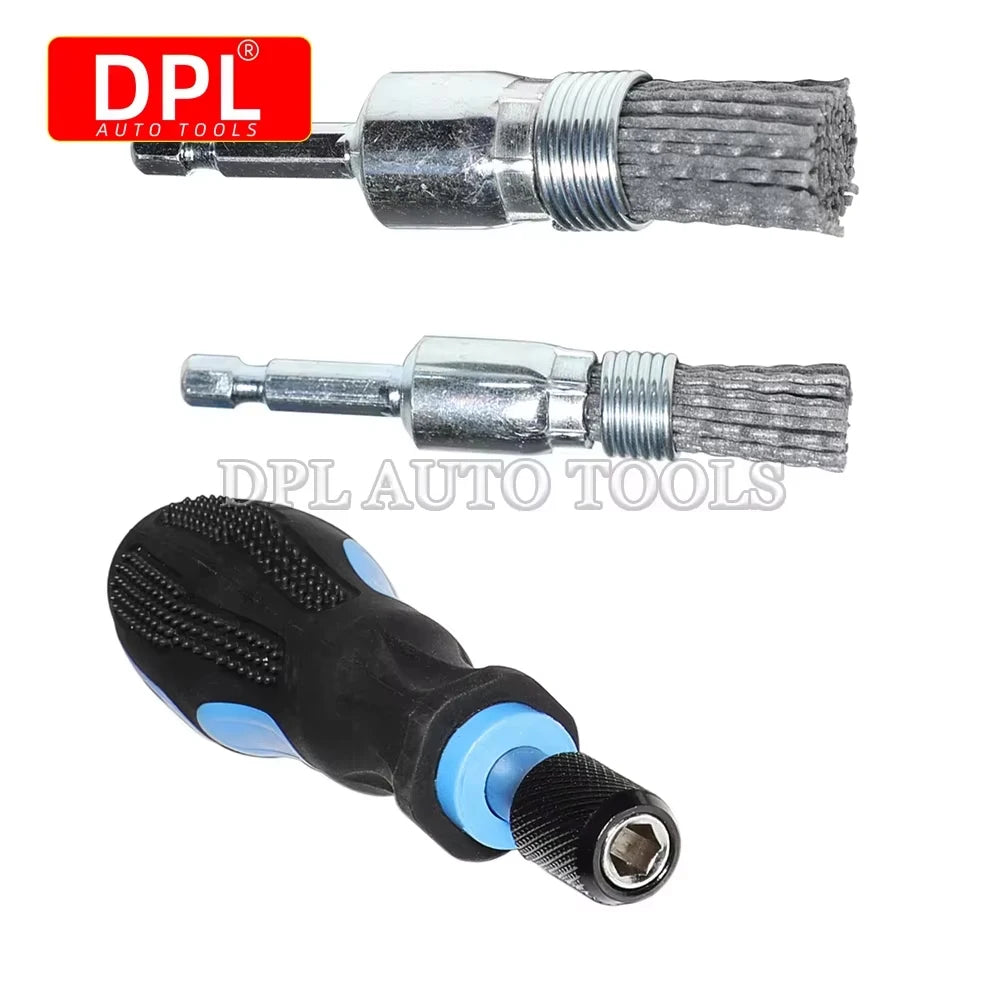 Universal Diesel Injector Seat Port Cleaning Tool Kit 19Pcs Decarbonising Fuel Nozzle Repair Too - Automotive LED Light
