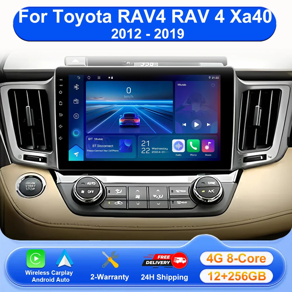 Android 16 For Toyota RAV4 RAV 4 Xa40 2012-2019 Car Carplay Android Auto GPS Navigation Ra