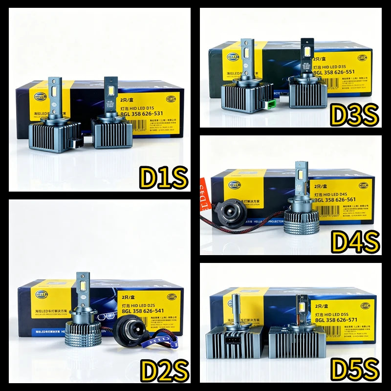 HELLA D1S D2S D3S D4S D5S D8S Car LED Headlight Bulbs for HID to LED Upgrade, 12V DC 6500K