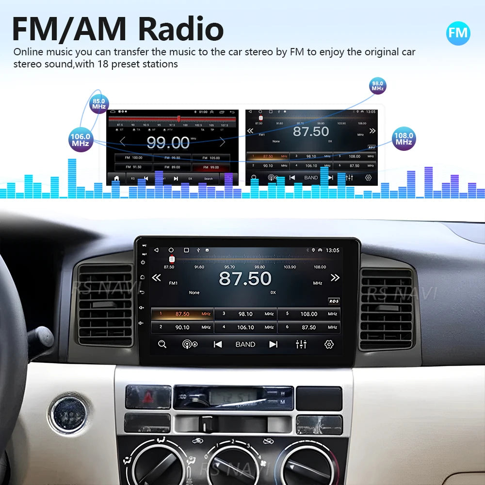 Plug and Play Android 16 For Toyota Corolla E120 2000 - 2004 Carplay Car Radio Multimedia