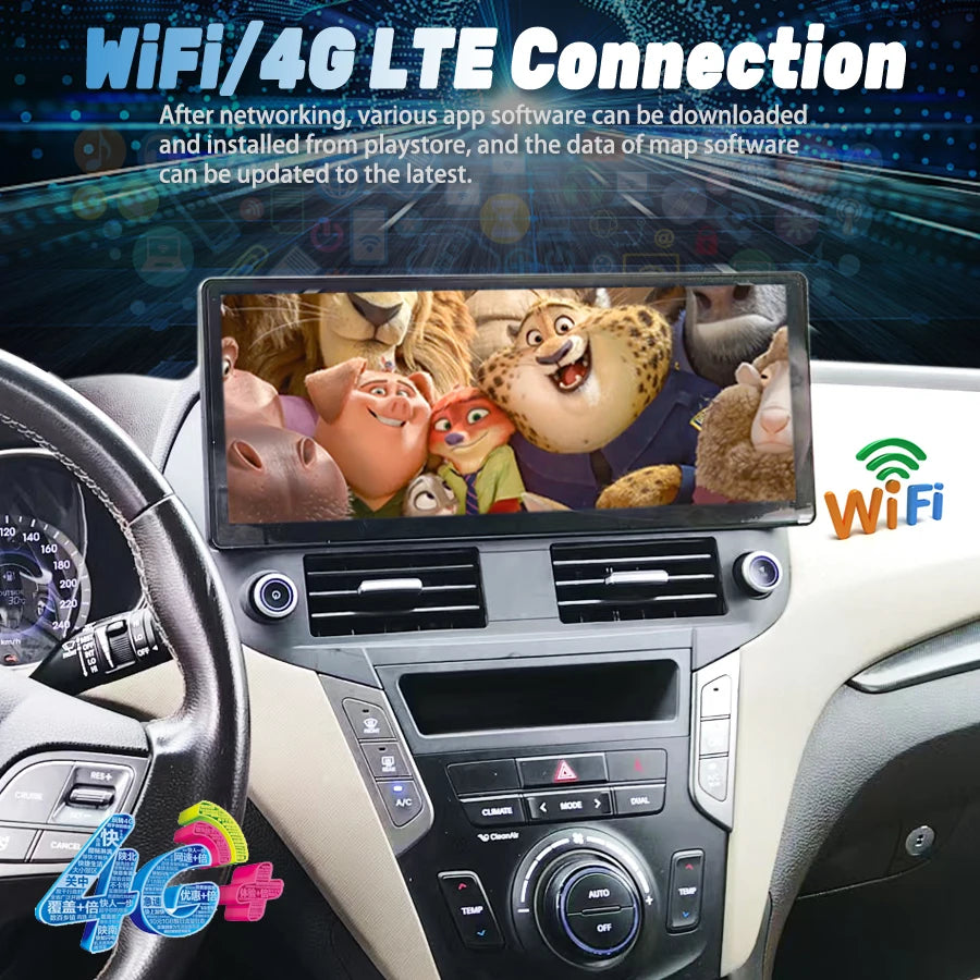 15.6" Android Car Radio Multimedia For Hyundai Santa Fe ix45 2012-2017 GPS Navigation Vide