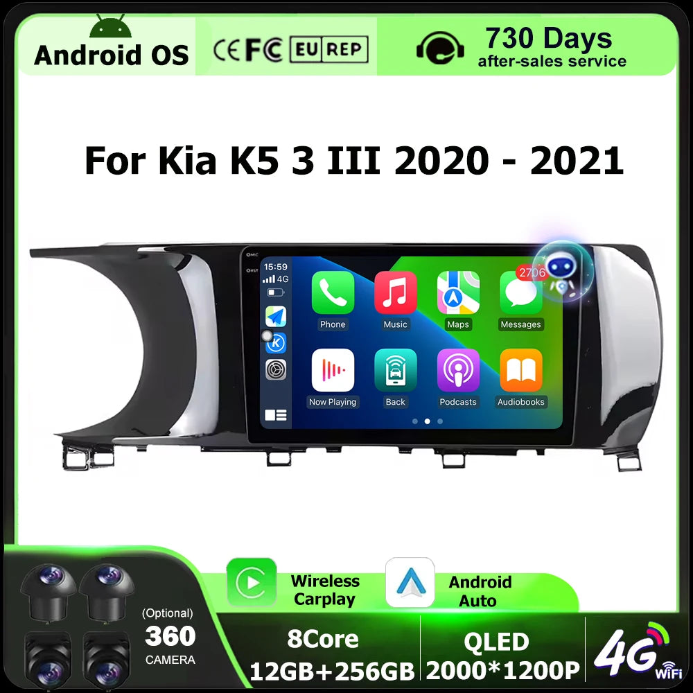 Android 16 Auto Carplay For Kia K5 3 III 2020 - 2021 Car Radio Multimedia Video Player GPS