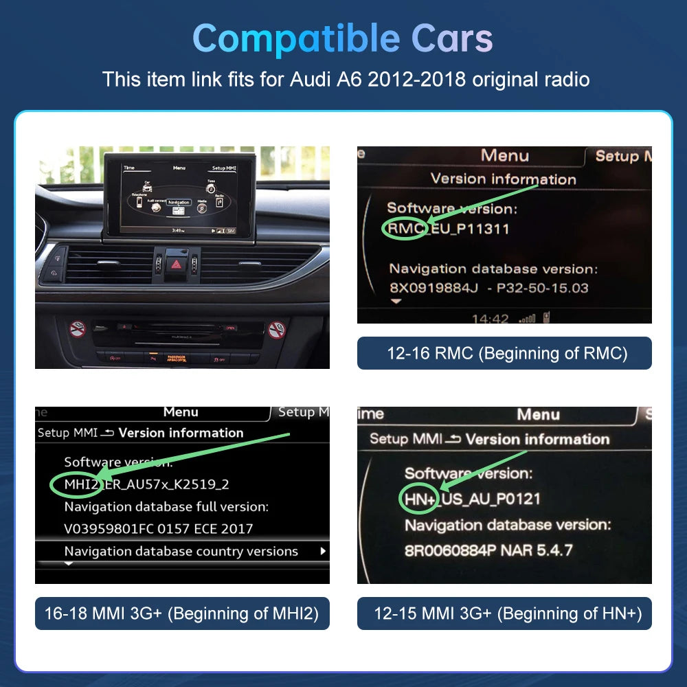 Road Top Wireless Carplay Decoder Interface For Audi A6 HN RMC MHI2 2012-2018 With AirPlay | AUTOKITSHOP