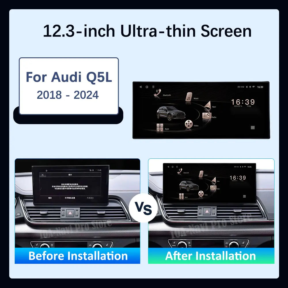 10.33''/12.3'' Wireless Carplay for Audi Q5L 2018 - 2024 Car Video Multimedia Player Andro