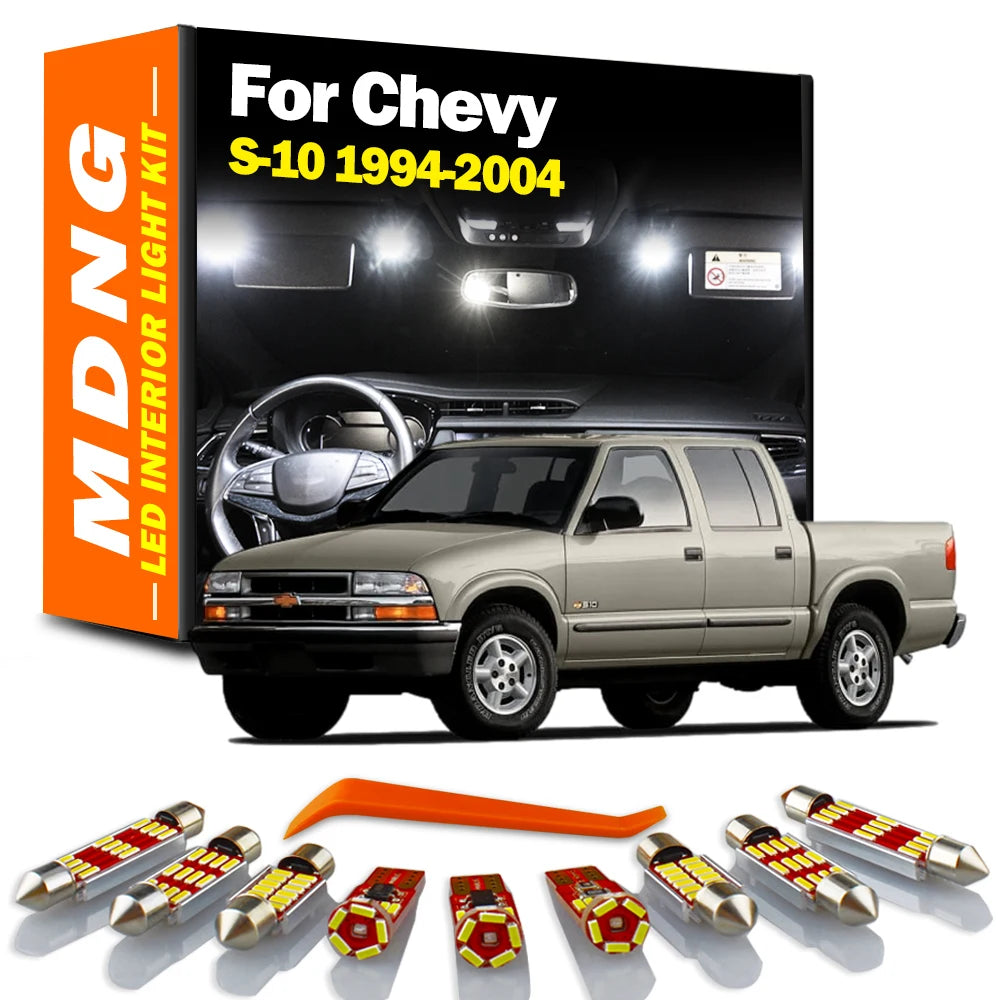 13-Piece LED Interior Light Kit for Chevrolet Chevy S-10 1994- 1996 - Canbus Dome Map Door Trunk Bulbs | AUTOKITSHOP