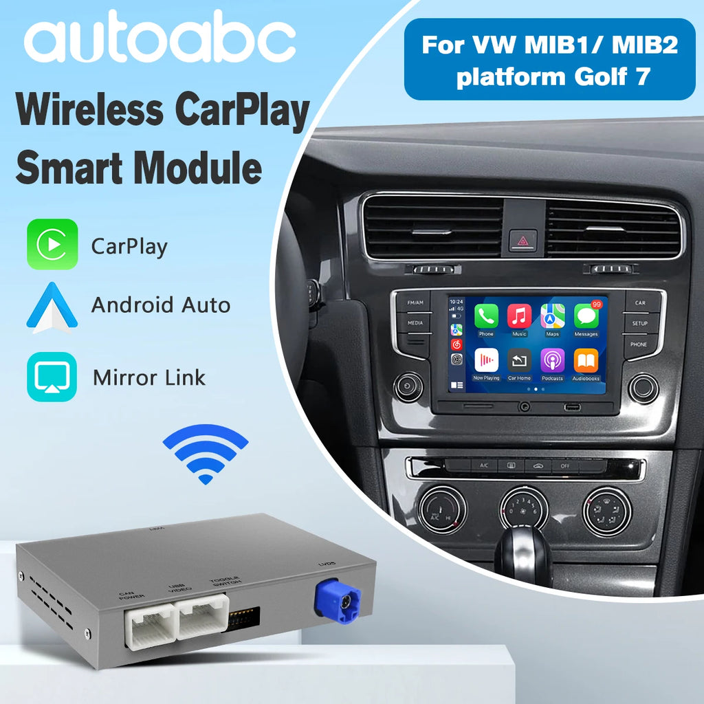 Wireless Carplay Android Auto Decoder For VW Volkswagen Skoda Octavia A5 Golf 7 Polo Passa