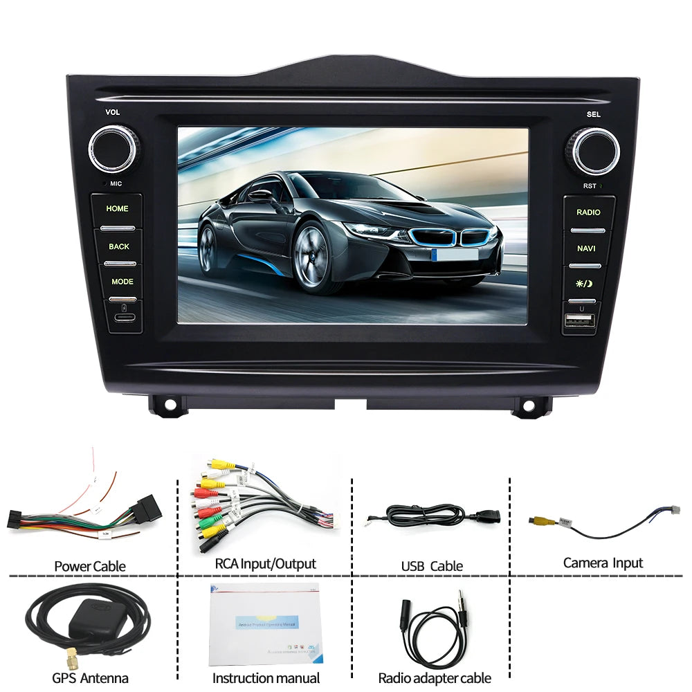 7" Android Car Radio GPS Type-C for Lada Models 2018-2019 Wireless CarPlay Android Auto Bluetooth Steering Control