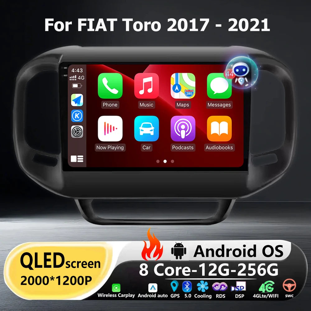 Car Radio Multimedia Video Player GPS Navigation QLED Touch Screen For FIAT Toro 2017 - 20
